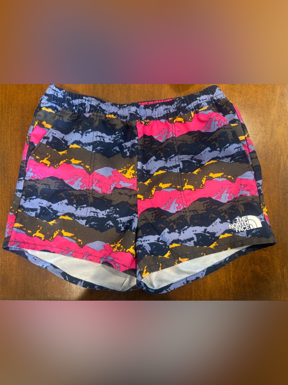 The North Face Girls' Multicolor Athletic Shorts - Pink, Yellow, Black, Gray